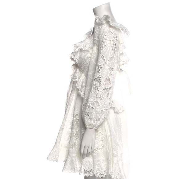ZIMMERMANN Lulu Ruffled Cut-Out Mini Dress Size AU 2 / US 8 - Picture 8 of 15